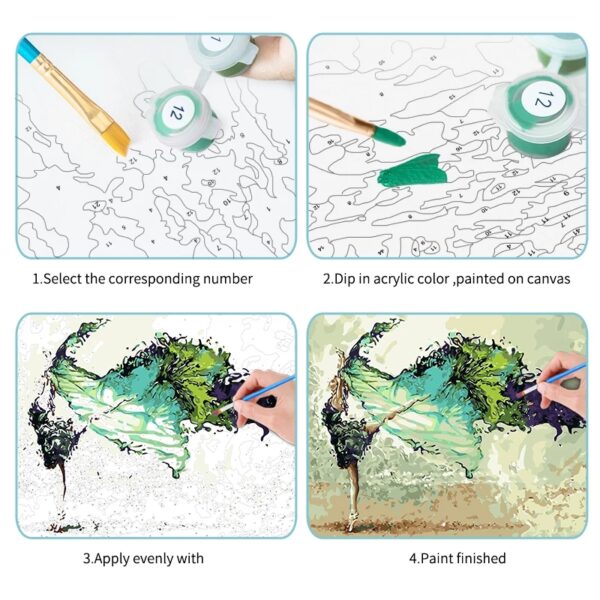 Abstract Flower Paint By Numbers Kit On Canvas - Image 7