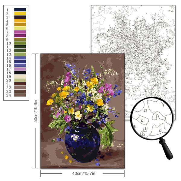 Oil Painting By Numbers Flowers HandPainted - Image 8