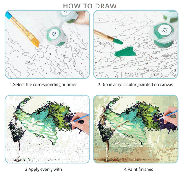 Abstract Picture Painting By Numbers With Frame Large Size - Image 6