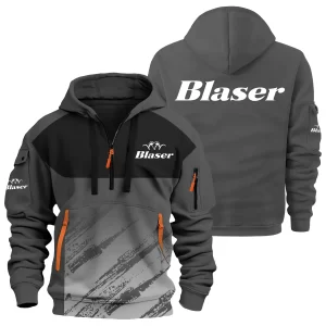 Blaser Exclusive Logo Hoodie Half Zipper OUHU3DHHZ04BSZ