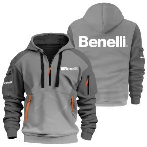 Benelli Exclusive Logo Hoodie Half Zipper OUHU3DHHZ05BLZ