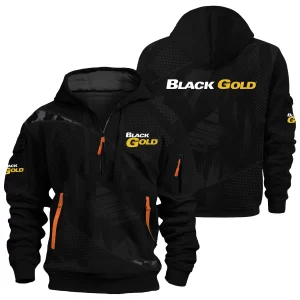 Black Gold Sights Exclusive Logo Hoodie Half Zipper OUHU3DHHZ12BDZ