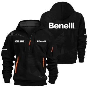 Benelli Exclusive Logo Hoodie Half Zipper OUHU3DHHZ12BLZ