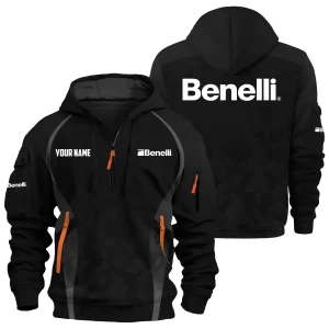 Benelli Exclusive Logo Hoodie Half Zipper OUHU3DHHZ13BLZ