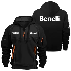 Benelli Exclusive Logo Hoodie Half Zipper OUHU3DHHZ14BLZ