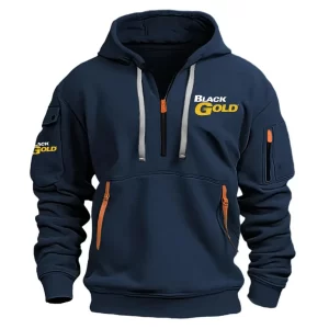 Black Gold Sights Exclusive Logo Hoodie Half Zipper OUHUHHZ0815BDZ