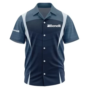 Benelli Exclusive Logo Short Sleeve Camp Collar Shirt OUHUHWS081503BLZ