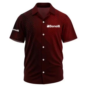 Benelli Exclusive Logo Short Sleeve Camp Collar Shirt OUHUHWS081506BLZ