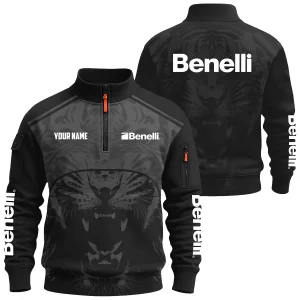 Benelli Exclusive Logo Half Zipper Sweatshirt OUHUHZS081501BLZ
