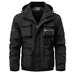 Beretta Exclusive Logo Waterproof Multi Pocket Jacket Detachable Hood and Sleeves OUHUMPJ0815BEZ
