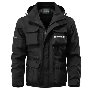 Browning Exclusive Logo Waterproof Multi Pocket Jacket Detachable Hood and Sleeves OUHUMPJ0815BRZ
