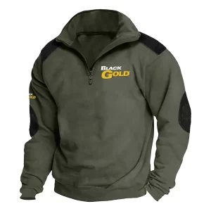 Black Gold Sights Exclusive Logo Tactical Quarter-Zip Sweatshirt OUHUSCS0815BDZ