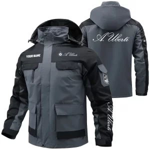 A.Uberti Exclusive Logo Water Resistant Outdoor Jacket Detachable Hood OUHUV203A0815AUZ