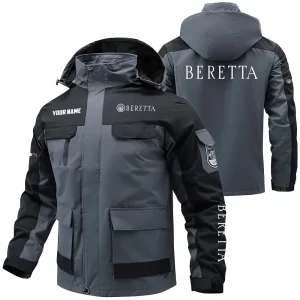 Beretta Exclusive Logo Water Resistant Outdoor Jacket Detachable Hood OUHUV203A0815BEZ
