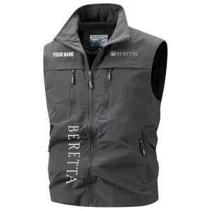 Beretta Exclusive Logo Multi-Pocket Sleeveless Vest OUHUV2100815BEZ