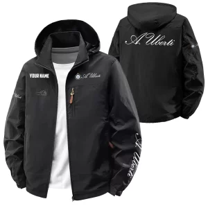 A.Uberti Exclusive Logo Softshell Waterproof Outdoor Jacket Detachable Hood OUHUWOJA0815AUZ
