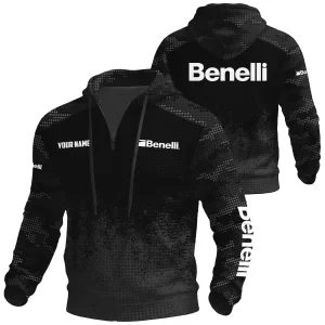 Benelli Exclusive Logo Waffle Quarter-zip Hoodie OUHUWQH081503BLZ