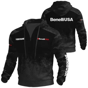 Benelli USA Exclusive Logo Waffle Quarter-zip Hoodie OUHUWQH081503BUZ